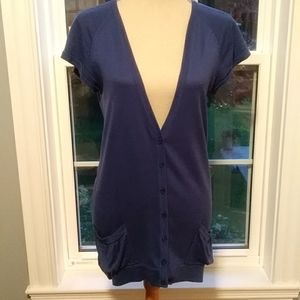 Silk, Cotton, Cashmere knit short sleeve cardigan